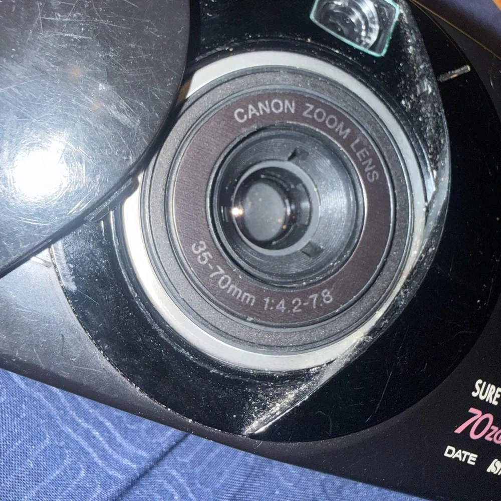 Canon Sure Shot 70 Zoom 35mm Film Point and Shoot Camera Damaged Corner See Pics
